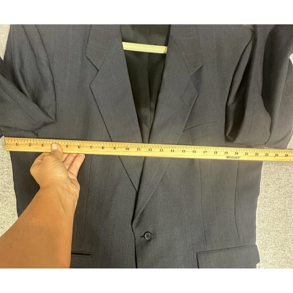 Vintage Christian Dior Blazer Mens 46R‎ Charcoal Gray 2 Button Sport Coat 80s